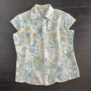 Floral Short Sleeve Button Up Shirt